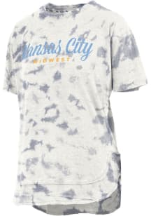 Pressbox Kansas City Womens Navy Blue Stacked Script Short Sleeve T-Shirt