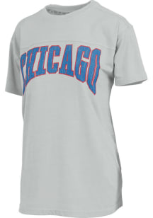 Pressbox Chicago Womens Grey Wordmark Short Sleeve T-Shirt