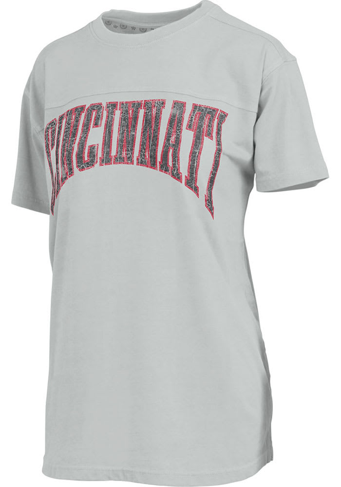 Soft As A Grape Inc. Cincinnati Reds Women's Grey Mineral Short Sleeve T-Shirt, Grey, 100% Cotton, Size M, Rally House