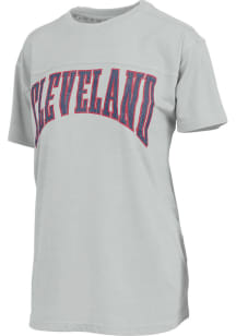 Pressbox Cleveland Womens Grey Wordmark Short Sleeve T-Shirt