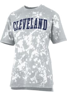 Pressbox Cleveland Womens Grey Arched Wordmark Short Sleeve T-Shirt