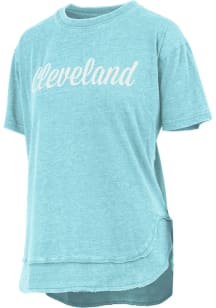 Pressbox Cleveland Womens Green Wordmark Short Sleeve T-Shirt