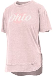 Pressbox Ohio Womens Pink Script Short Sleeve T-Shirt