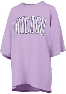 Pressbox Chicago Womens Purple Wordmark Short Sleeve T-Shirt