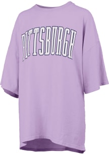 Pressbox Pittsburgh Womens Purple Script Short Sleeve T-Shirt