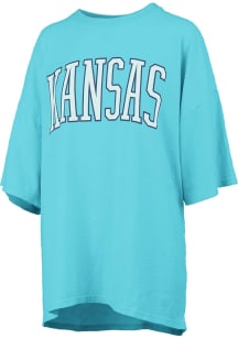 Pressbox Kansas Womens Green Wordmark Short Sleeve T-Shirt