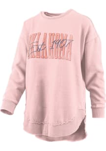Pressbox Oklahoma Womens Pink Script Crew Sweatshirt