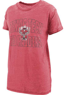 Pressbox Texas Tech Red Raiders Womens Red Burnout Maxine Short Sleeve T-Shirt