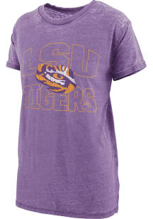 Pressbox LSU Tigers Womens Purple Burnout Maxine Short Sleeve T-Shirt