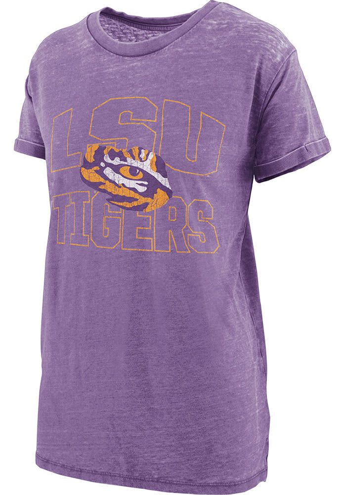 LSU Tigers Womens Purple Burnout Maxine Short Sleeve T-Shirt