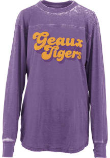 Pressbox LSU Tigers Womens Purple Vintage LS Tee