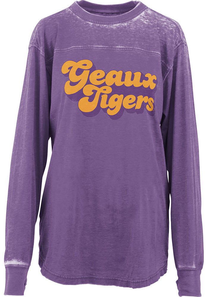 LSU Tigers Womens Purple Vintage LS Tee