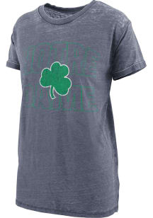 Pressbox Notre Dame Fighting Irish Womens Navy Blue Burnout Maxine Short Sleeve T-Shirt