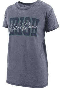 Pressbox Notre Dame Fighting Irish Womens Navy Blue Burnout Everest Short Sleeve T-Shirt