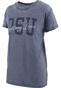 Pressbox Penn State Nittany Lions Womens Navy Blue Burnout Everest Short Sleeve T-Shirt