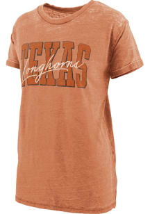 Pressbox Texas Longhorns Womens Burnt Orange Burnout Everest Short Sleeve T-Shirt