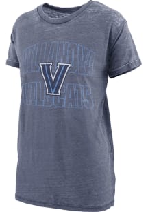 Pressbox Villanova Wildcats Womens Navy Blue Burnout Maxine Short Sleeve T-Shirt