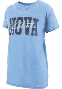 Pressbox Villanova Wildcats Womens Light Blue Burnout Everest Short Sleeve T-Shirt