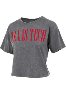 Pressbox Texas Tech Red Raiders Womens Black Burnout Showtime Crop Short Sleeve T-Shirt