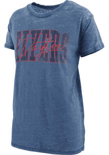 Pressbox Dayton Flyers Womens Navy Blue Burnout Everest Short Sleeve T-Shirt
