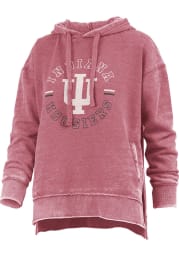 Indiana Hoosiers Womens Crimson Burnout Challenger Hooded Sweatshirt