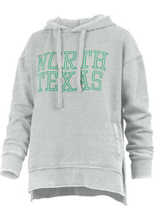Pressbox North Texas Mean Green Womens Grey Burnout Marni Hooded Sweatshirt