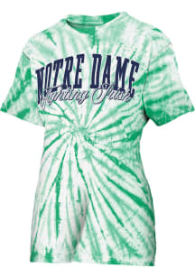 Pressbox Notre Dame Fighting Irish Womens Kelly Green Tie Dye Santana Short Sleeve T-Shirt