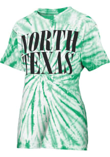 Pressbox North Texas Mean Green Womens Kelly Green Tie Dye Showtime Short Sleeve T-Shirt