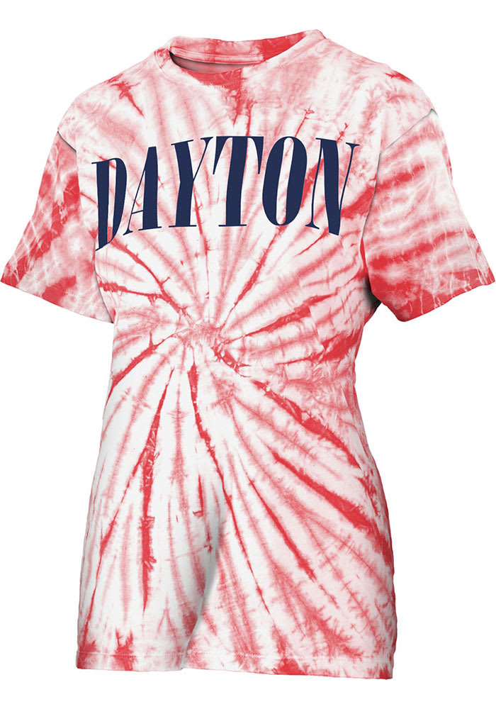 Dayton Flyers Womens Red Tie Dye Showtime Short Sleeve T-Shirt
