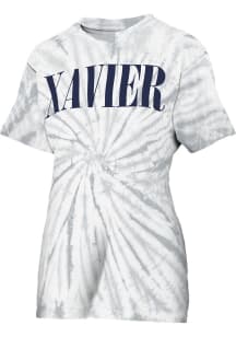 Pressbox Xavier Musketeers Womens Grey Tie Dye Showtime Short Sleeve T-Shirt