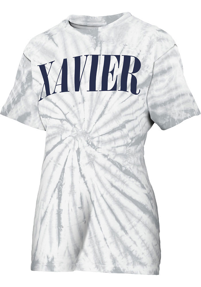 Xavier Musketeers Womens Grey Tie Dye Showtime Short Sleeve T-Shirt