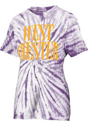 West Chester Golden Rams Womens Purple Tie Dye Showtime Short Sleeve T-Shirt