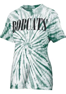 Pressbox Ohio Bobcats Womens Green Tie Dye Showtime Short Sleeve T-Shirt