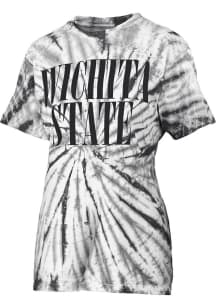 Pressbox Wichita State Shockers Womens Black Tie Dye Showtime Short Sleeve T-Shirt