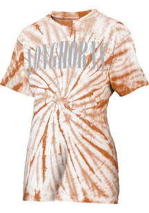 Pressbox Texas Longhorns Womens Burnt Orange Tie Dye Showtime Short Sleeve T-Shirt