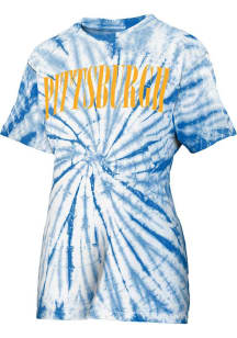 Pressbox Pitt Panthers Womens Blue Tie Dye Showtime Short Sleeve T-Shirt