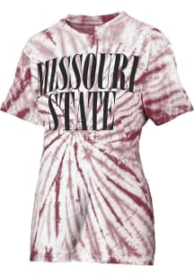Pressbox Missouri State Bears Womens Maroon Tie Dye Showtime Short Sleeve T-Shirt