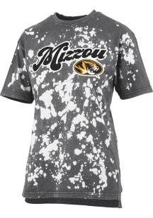Pressbox Missouri Tigers Womens Black Bleach Wash Bonanza Short Sleeve T-Shirt