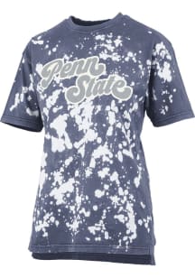 Pressbox Penn State Nittany Lions Womens Navy Blue Bleach Wash Bonanza Short Sleeve T-Shirt