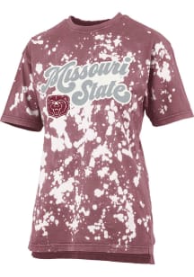 Pressbox Missouri State Bears Womens Maroon Bleach Wash Bonanza Short Sleeve T-Shirt