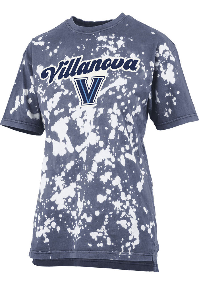 Villanova Wildcats Womens Navy Blue Bleach Wash Bonanza Short Sleeve T-Shirt
