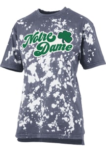 Notre Dame Fighting Irish Womens Navy Blue Bleach Wash Bonanza Short Sleeve T-Shirt