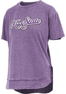 Pressbox K-State Wildcats Womens Purple Vintage Poncho Short Sleeve T-Shirt