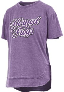 Pressbox TCU Horned Frogs Womens Purple Vintage Poncho Short Sleeve T-Shirt