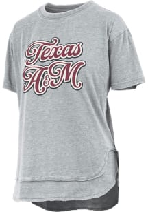 Pressbox Texas A&amp;M Aggies Womens Grey Vintage Poncho Short Sleeve T-Shirt