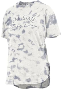 Pressbox Penn State Nittany Lions Womens Navy Blue Cloud Dye Poncho Short Sleeve T-Shirt