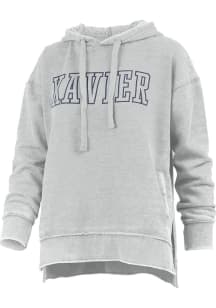 Pressbox Xavier Musketeers Womens Grey Burnout Marni Hooded Sweatshirt