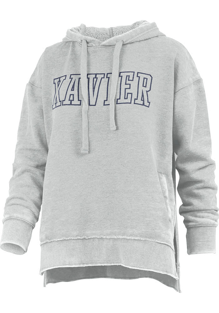 Xavier Musketeers Womens Grey Burnout Marni Hooded Sweatshirt