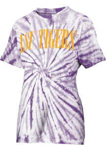 Pressbox LSU Tigers Womens Purple Tie Dye Showtime Short Sleeve T-Shirt