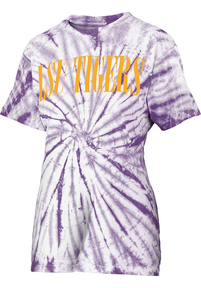 LSU Tigers Womens Purple Tie Dye Showtime Short Sleeve T-Shirt